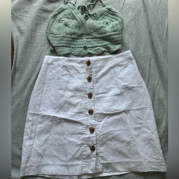 GAP - Cute Linen White Skirt - Picture 4 of 9